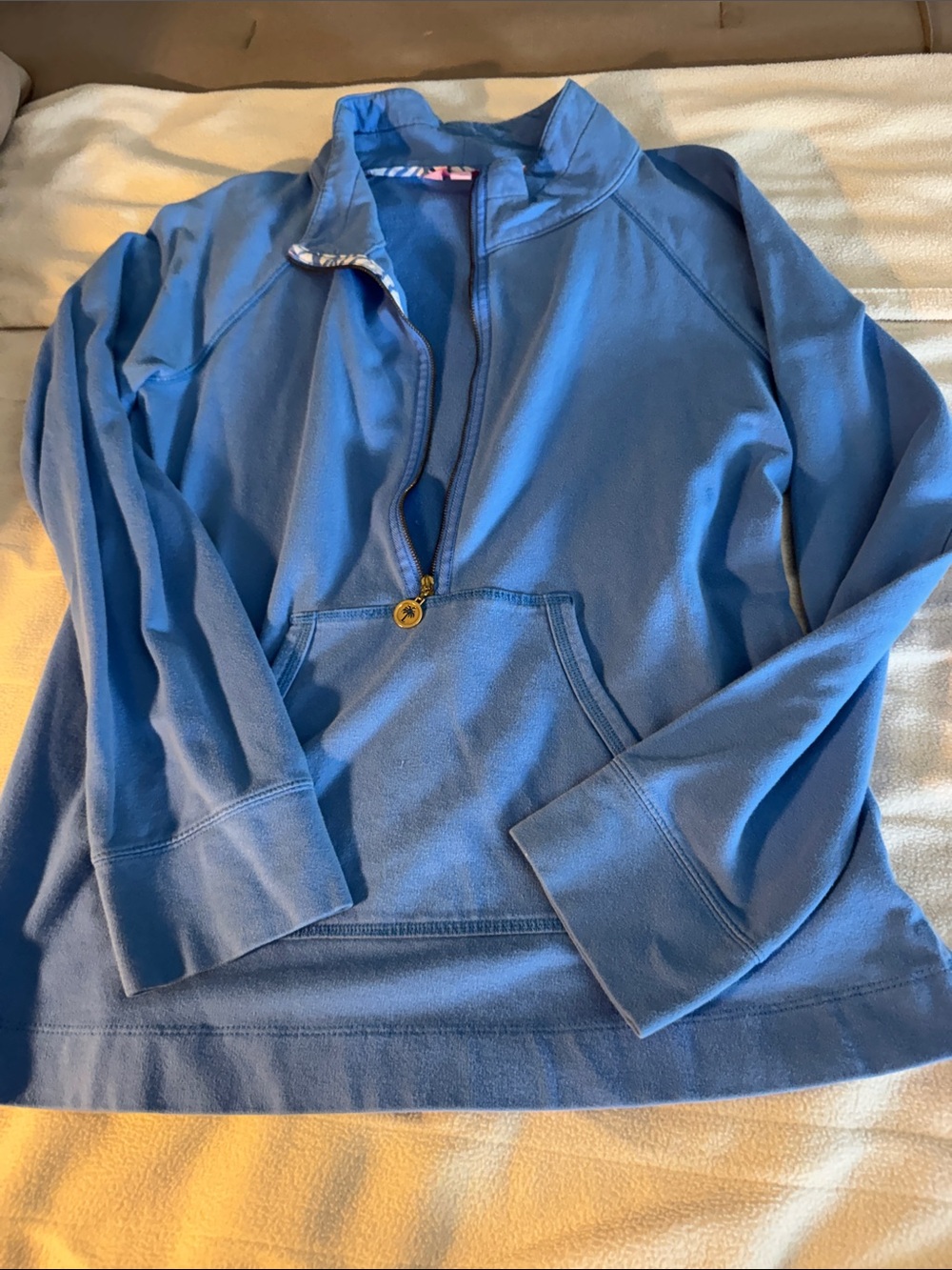 Lilly Pulitzer Blue Half-Zip Pullover Sweatshirt
